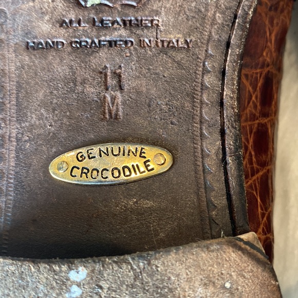 Zelli Italian Men’s Slip-On Penny Loafer in Cognac Crocodile Leather - Picture 6 of 11